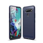 For LG Q70 Brushed Texture Carbon Fiber TPU Case(Navy Blue)