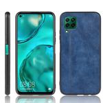 For Huawei Nova 6 SE Shockproof Sewing Cow Pattern Skin PC + PU + TPU Case(Blue)