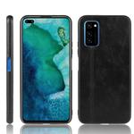 For  Huawei Honor V30 / V30 Pro Shockproof Sewing Cow Pattern Skin PC + PU + TPU Case(Black)