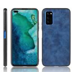 For  Huawei Honor V30 / V30 Pro Shockproof Sewing Cow Pattern Skin PC + PU + TPU Case(Blue)