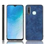 For Vivo Y19 Shockproof Sewing Cow Pattern Skin PC + PU + TPU Case(Blue)