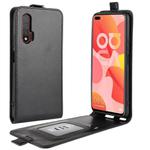 For Huawei Nova 6 5G R64 Texture Single Vertical Flip Leather Protective Case with Card Slots & Photo Frame(Black)