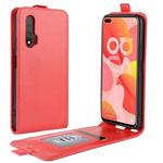 For Huawei Nova 6 5G R64 Texture Single Vertical Flip Leather Protective Case with Card Slots & Photo Frame(Red)