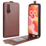 For Huawei Nova 6 5G R64 Texture Single Vertical Flip Leather Protective Case with Card Slots & Photo Frame(Brown)