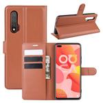 For Huawei Nova 6 5G Litchi Texture Horizontal Flip Protective Case with Holder & Card Slots & Wallet(Brown)