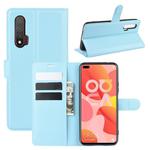 For Huawei Nova 6 5G Litchi Texture Horizontal Flip Protective Case with Holder & Card Slots & Wallet(Blue)