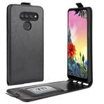 For LG K50S R64 Texture Single Vertical Flip Leather Protective Case with Card Slots & Photo Frame(Black)