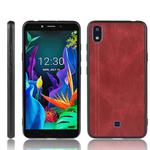 For LG K20 2019 Shockproof Sewing Cow Pattern Skin PC + PU + TPU Case(Red)