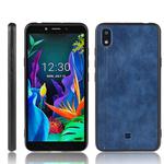 For LG K20 2019 Shockproof Sewing Cow Pattern Skin PC + PU + TPU Case(Blue)
