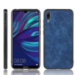 For Huawei Enjoy 9 / Y7 Pro 2019 Shockproof Sewing Cow Pattern Skin PC + PU + TPU Case(Blue)