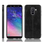 For Galaxy A6 Plus Shockproof Sewing Cow Pattern Skin PC + PU + TPU Case(Black)