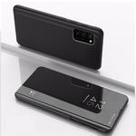 For Galaxy S20+ Plated Mirror Horizontal Flip Leather Case with Holder(Black)