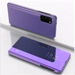 For Huawei Honor V30 Pro Plated Mirror Horizontal Flip Leather with Stand Mobile Phone Holster(Purple Blue)