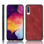 For Galaxy A70 Shockproof Sewing Cow Pattern Skin PC + PU + TPU Case(Red)