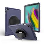 For iPad 10.5 / Air 10.5 360 Degree Rotation PC + Silicone Protective Case with Holder & Hand-strap(Dark Blue)