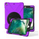 For iPad Pro10.5 / Air 10.5 2019 360 Degree Rotation PC + Silicone Protective Case with Holder & Hand-strap(Purple)