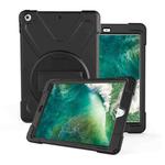 For iPad Pro10.5 / Air 10.5 2019 360 Degree Rotation PC + Silicone Protective Case with Holder & Hand-strap(Black)