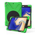 For Galaxy Tab S4 10.5 T830/T835 360 Degree Rotation PC + Silicone Protective Case with Holder & Hand-strap(Light Green)