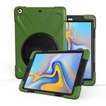 For Galaxy  Tab A 10.5 T590/T595 360 Degree Rotation PC + Silicone Protective Case with Holder & Hand-strap(Army Green)