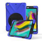 For Galaxy Tab S5E 10.5 (2019) T720   360 Degree Rotation PC + Silicone Protective Case with Holder & Hand-strap(Dark Blue)
