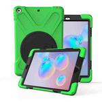 For Galaxy Tab S6 10.5 T860/T865/T867 2019  360 Degree Rotation PC + Silicone Protective Case with Holder & Hand-strap(Light Green)