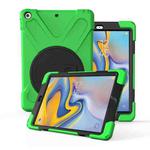 For Galaxy Tab A 8.0   T387(2018) 360 Degree Rotation PC + Silicone Protective Case with Holder & Hand-strap(Light Green)