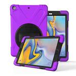 For Galaxy Tab A 8.0   T387(2018) 360 Degree Rotation PC + Silicone Protective Case with Holder & Hand-strap(Purple)