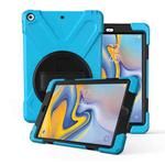 For Galaxy Tab A 8.0   T387(2018) 360 Degree Rotation PC + Silicone Protective Case with Holder & Hand-strap(Light Blue)