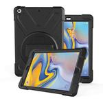 For Galaxy Tab A 8.0   T387(2018) 360 Degree Rotation PC + Silicone Protective Case with Holder & Hand-strap(Black)