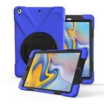 For Galaxy Tab A 8.0   T387(2018) 360 Degree Rotation PC + Silicone Protective Case with Holder & Hand-strap(Dark Blue)