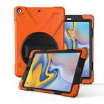 For Galaxy Tab A 8.0   T387(2018) 360 Degree Rotation PC + Silicone Protective Case with Holder & Hand-strap(Orange)