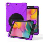 For Galaxy Tab A 8.0（2019）P200/P205  360 Degree Rotation PC + Silicone Protective Case with Holder & Hand-strap(Purple)