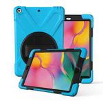 For Galaxy Tab A 8.0（2019）P200/P205  360 Degree Rotation PC + Silicone Protective Case with Holder & Hand-strap(Light Blue)