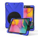 For Galaxy Tab A 8.0（2019）P200/P205  360 Degree Rotation PC + Silicone Protective Case with Holder & Hand-strap(Dark Blue)