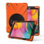 For Galaxy Tab A 8.0（2019）P200/P205  360 Degree Rotation PC + Silicone Protective Case with Holder & Hand-strap(Orange)