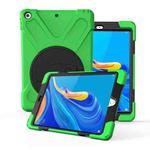 For Huawei MediaPad M6 10.8  360 Degree Rotation PC + Silicone Protective Case with Holder & Hand-strap(Light Green)