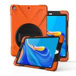 For Huawei MediaPad M6 10.8  360 Degree Rotation PC + Silicone Protective Case with Holder & Hand-strap(Orange)