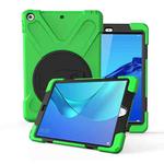 For Huawei MediaPad M5 10.8  360 Degree Rotation PC + Silicone Protective Case with Holder & Hand-strap(Light Green)