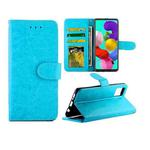 For Galaxy A51 Crazy Horse Texture Leather Horizontal Flip Protective Case with Holder & Card Slots & Wallet & Photo Frame(Baby Blue)