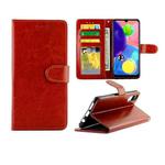For Galaxy A70S/A70 Crazy Horse Texture Leather Horizontal Flip Protective Case with Holder & Card Slots & Wallet & Photo Frame(Brown)
