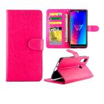 For LG W30 Crazy Horse Texture Leather Horizontal Flip Protective Case with Holder & Card Slots & Wallet & Photo Frame(Magenta)