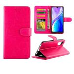 For OPPO Realme XT/X2 Crazy Horse Texture Leather Horizontal Flip Protective Case with Holder & Card Slots & Wallet & Photo Frame(Magenta)