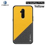 For Oneplus7T Pro PINWUYO Rong Series  Shockproof PC + TPU+ Chemical Fiber Cloth Protective Cover(Yellow)