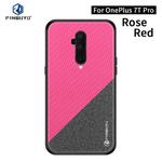 For Oneplus7T Pro PINWUYO Rong Series  Shockproof PC + TPU+ Chemical Fiber Cloth Protective Cover(Red)