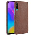 For Huawei Enjoy 10 Shockproof Crocodile Texture PC + PU Case(Brown)