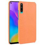 For Huawei Enjoy 10 Shockproof Crocodile Texture PC + PU Case(Orange)