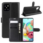 For Galaxy A81 / M60S / Note 10 Lite Litchi Texture Horizontal Flip Protective Case with Holder & Card Slots & Wallet(Black)