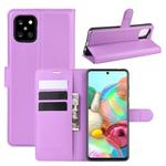 For Galaxy A81 / M60S / Note 10 Lite Litchi Texture Horizontal Flip Protective Case with Holder & Card Slots & Wallet(Purple)