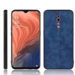 For Oppo Reno Z Shockproof Sewing Cow Pattern Skin PC + PU + TPU Case(Blue)