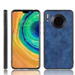 For Huawei Mate 30 Shockproof Sewing Cow Pattern Skin PC + PU + TPU Case(Blue)